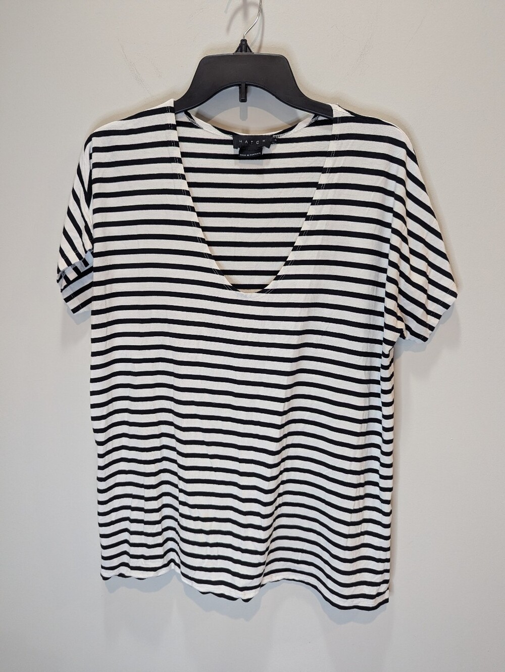 Hatch The Perfect Vee Striped V-Neck Maternity Soft Tee Shirt Size S